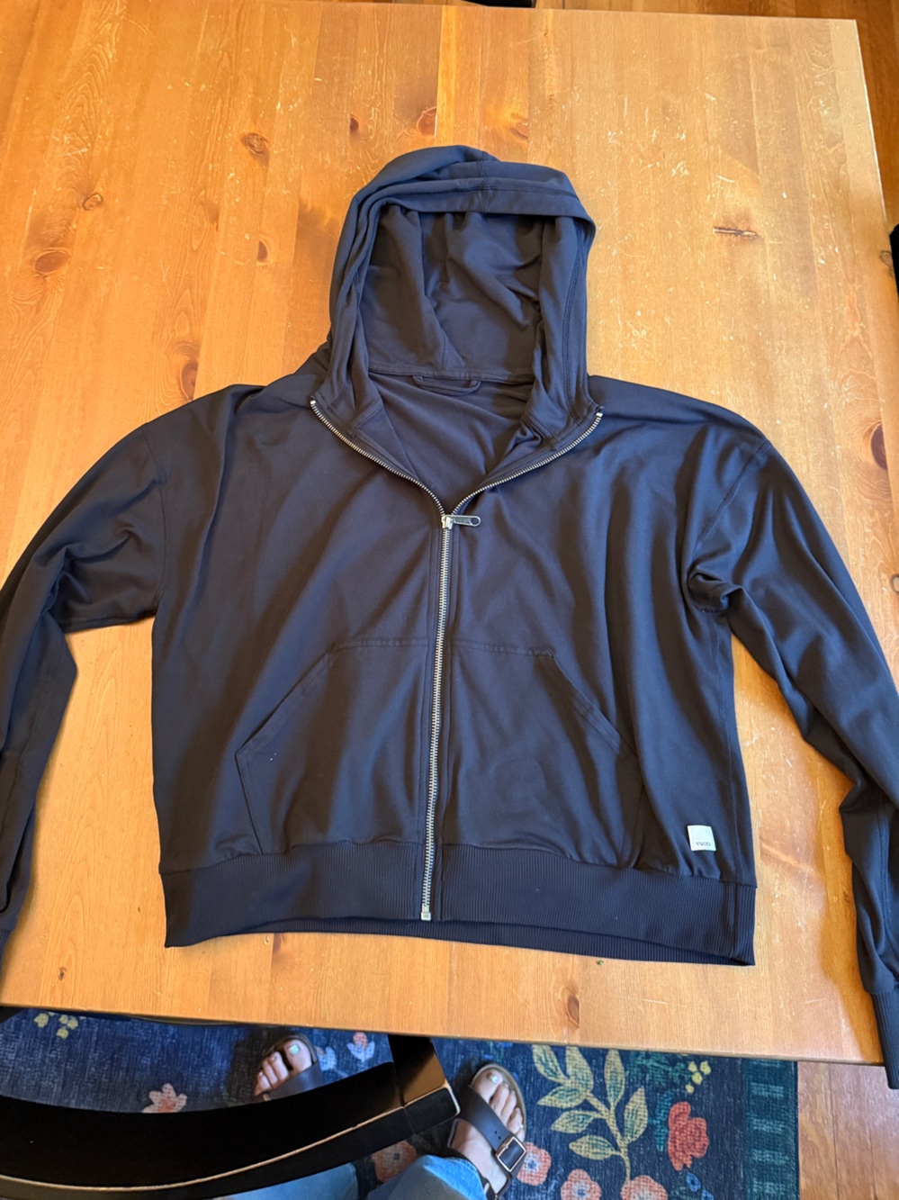 Vuori Black Full-Zip Lightweight Hoodie